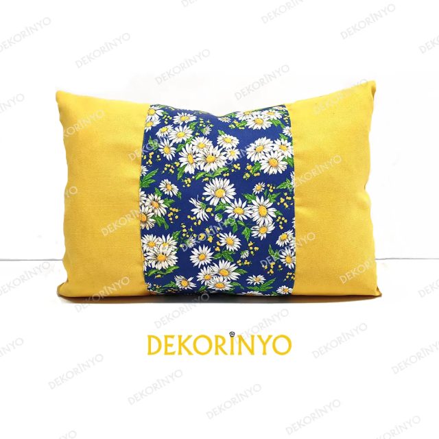 Papatya Desenli Dekoratif Kırlent