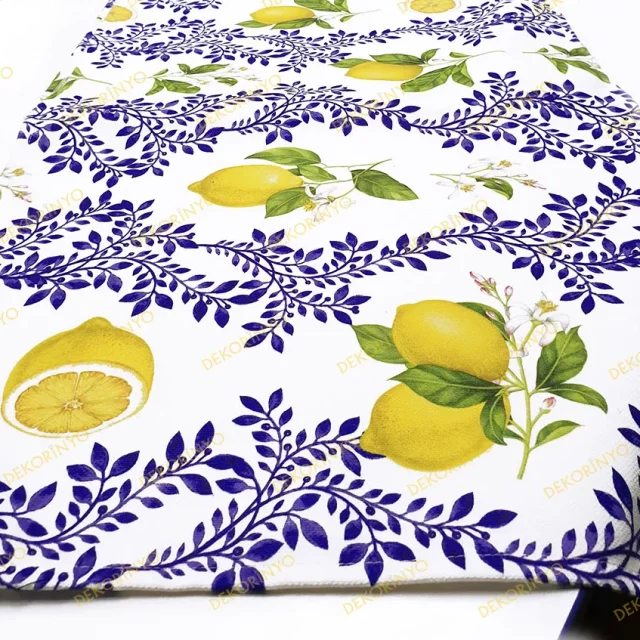 Limon Çiçeği Desenli Runner