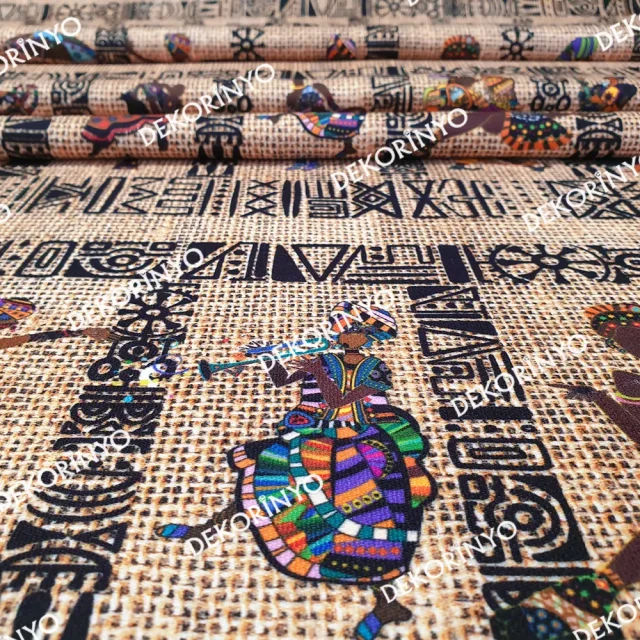 Afrikalı Kadınlar Desenli Döşemelik Kumaş