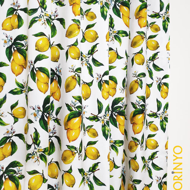 Limon Desenli Fon Perde