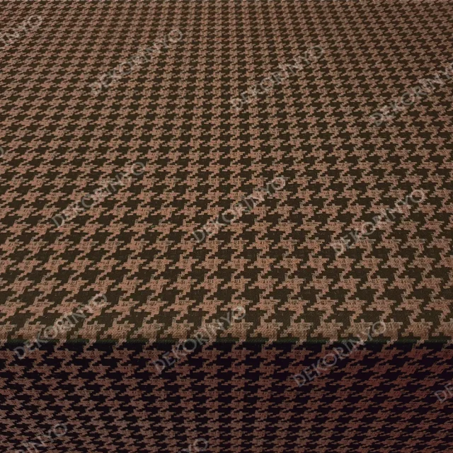 Koyu Kahve Kaz Ayağı Desenli Kumaş