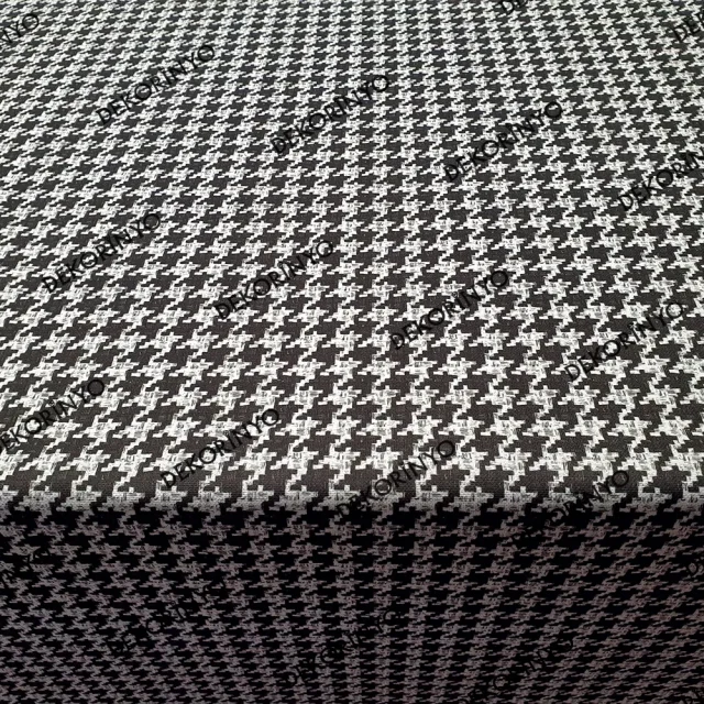 Kahverengi Krem Kaz Ayağı Desenli Kumaş