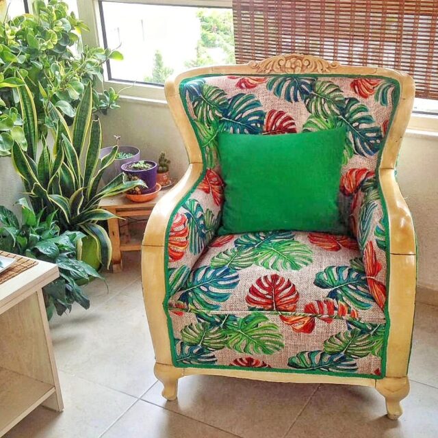 Çuval Görünümlü Turuncu Devetabanı Döşemelik Kumaş