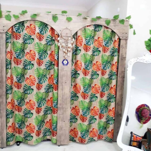 Çuval Görünümlü Turuncu Devetabanı Döşemelik Kumaş