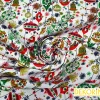 Yılbaşı Süsleri ve Kuşlar Desenli Kumaş