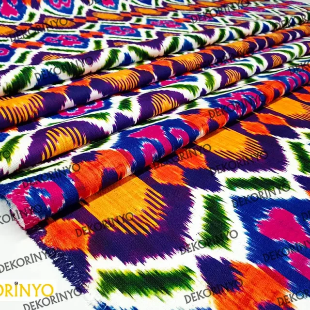 Bohem ikat Desenli Döşemelik Kumaş