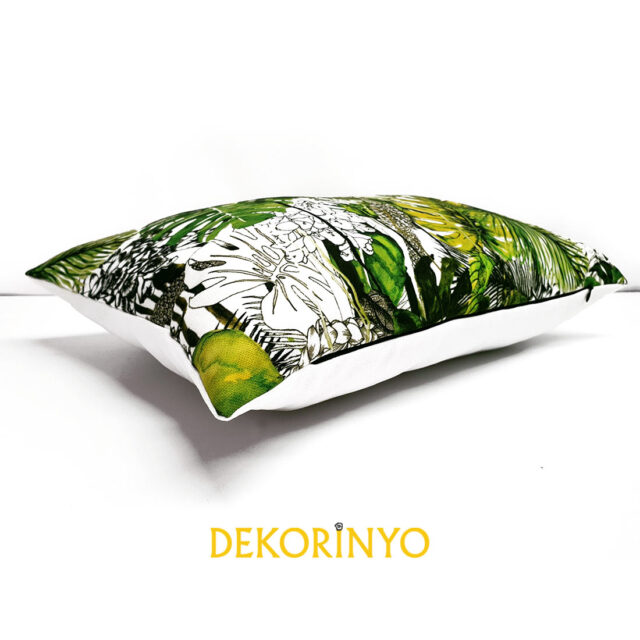 Botanik Yaprak Desenli Dikdörtgen Kırlent