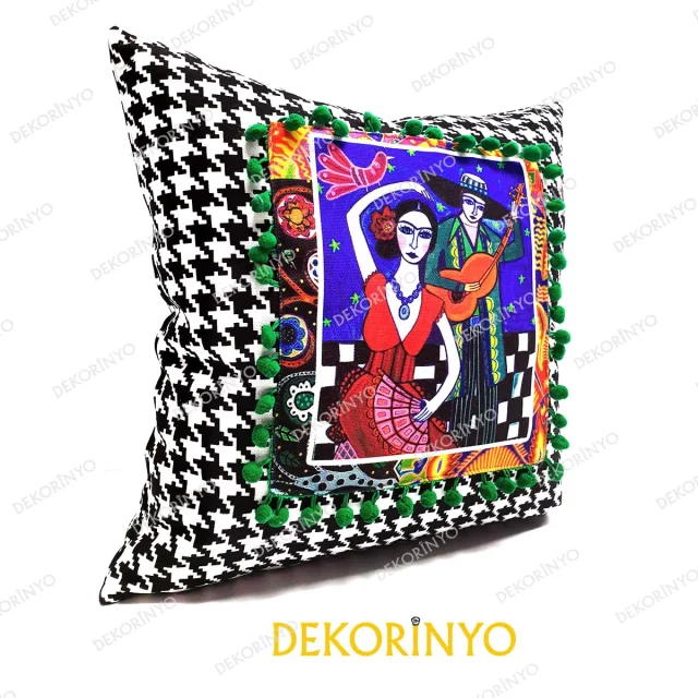 Frida ve Kaz Ayağı Kare Yastık