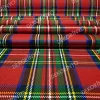 Kırmızı Yeşil Ekose Desenli Döşemelik Kumaş