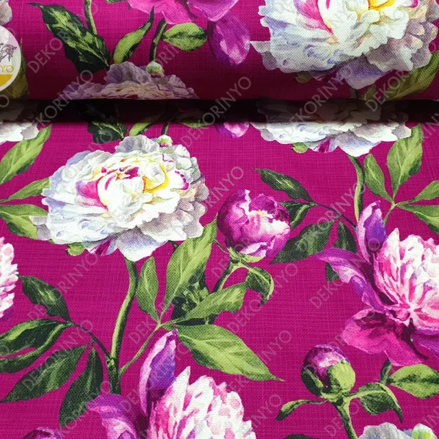 Şakayık Çiçeği Desenli Döşemelik Kumaş