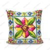 Fayans Özbek Çiçek Desenli Yastık