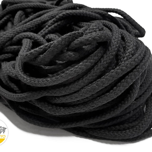 Siyah Çapraz Örgülü Pamuk Halat İp