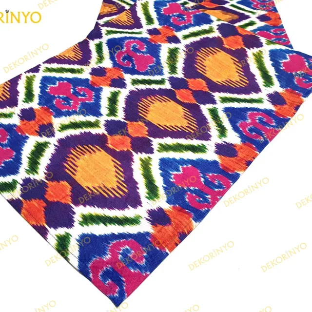 Bohem İkat Desenli Dekoratif Runner