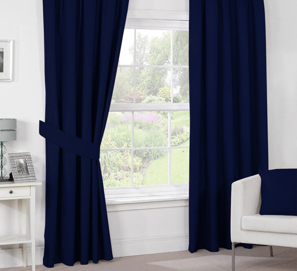 Lacivert Dekoratif Fon Perde
