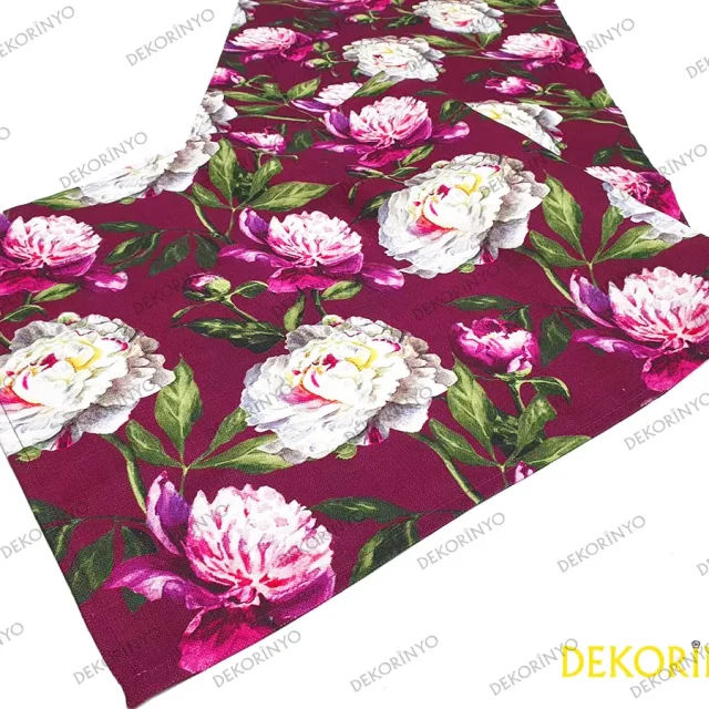 Şakayık Çiçeği Desenli Runner