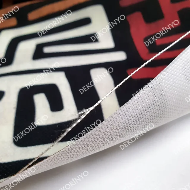 Taba Kestane Labirent Desenli Döşemelik Kumaş