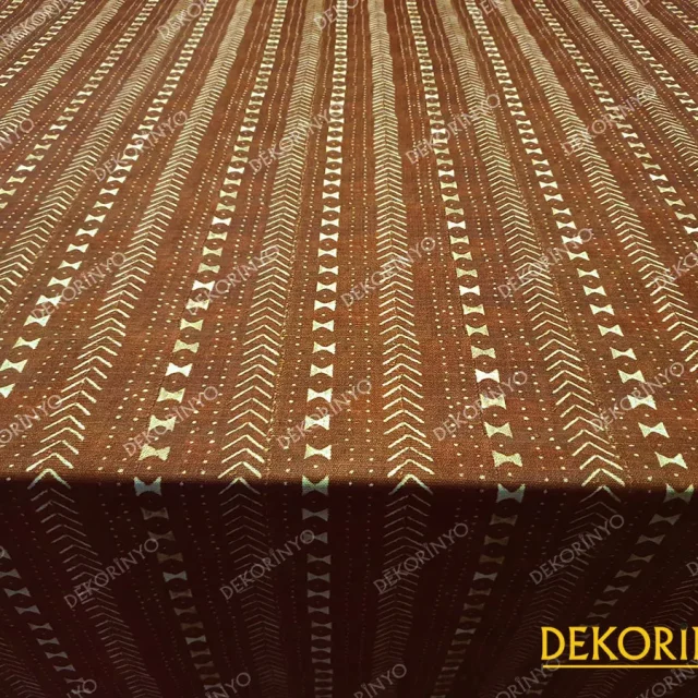 Taba Renkli Aztek Döşemelik Kumaş