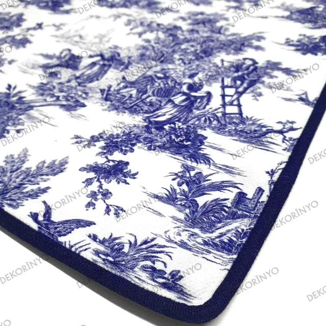 Mavi Bleu Blanc Desenli Amerikan Servisi