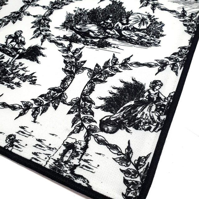 Siyah Bleu Blanc Desenli Amerikan Servisi