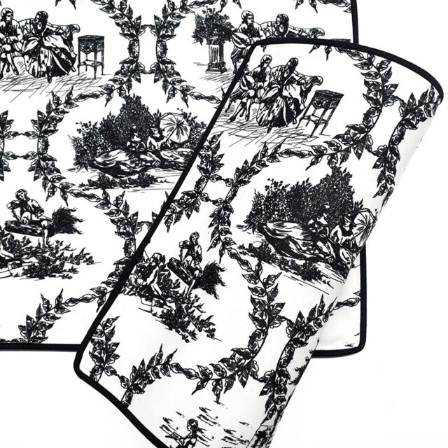 Siyah Bleu Blanc Desenli Amerikan Servisi