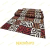 Taba Kestane Labirent Desenli Runner