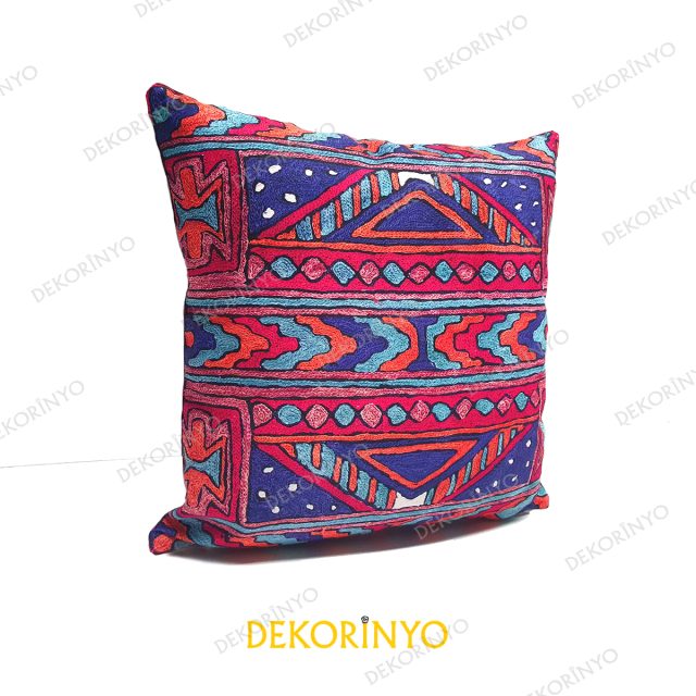 Etnik İşleme Batik Desenli Kırlent