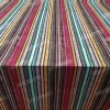 Kadife Görünümlü Renkli Çizgili Döşemelik Kumaş