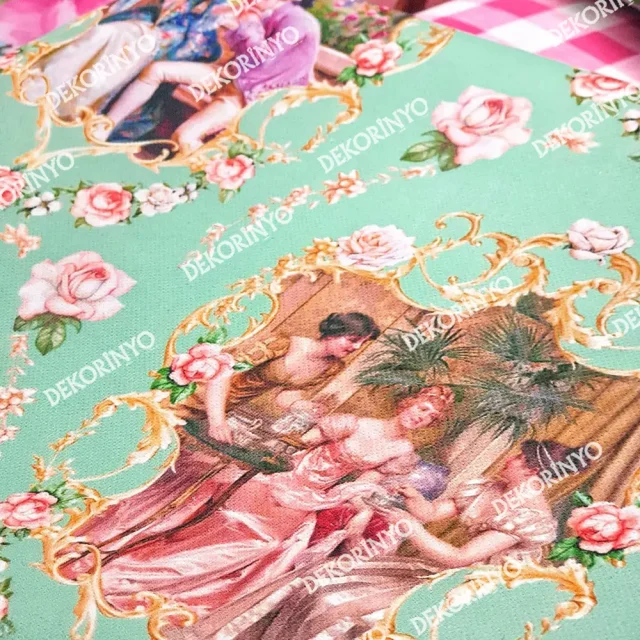 Aşk Çeşmesi Temalı Döşemelik Kumaş