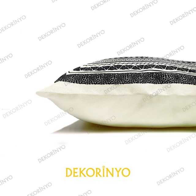 Krem Renk İkat Bohem Kırlent