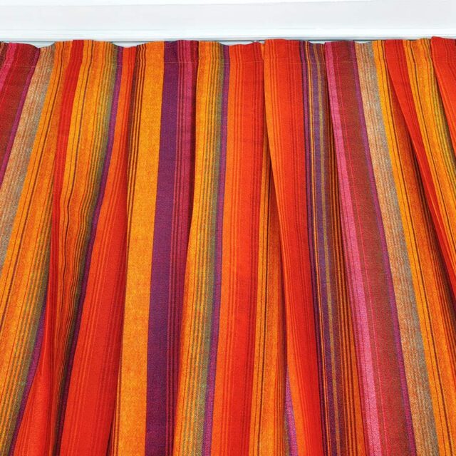 Renkli Vintage Çizgili Fon Perde