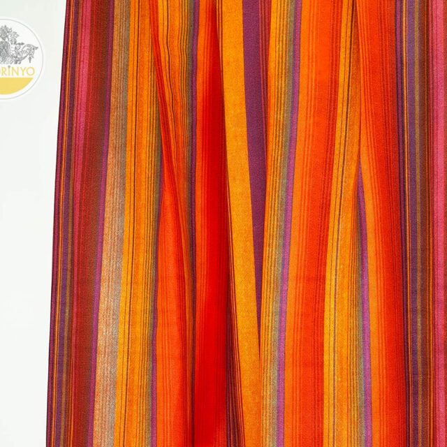 Renkli Vintage Çizgili Fon Perde