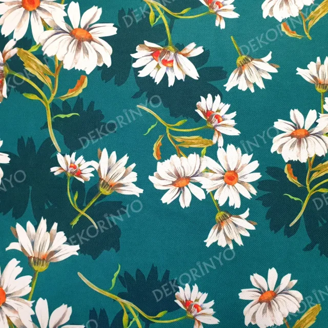 Mayıs Papatyaları Desenli Döşemelik Kumaş