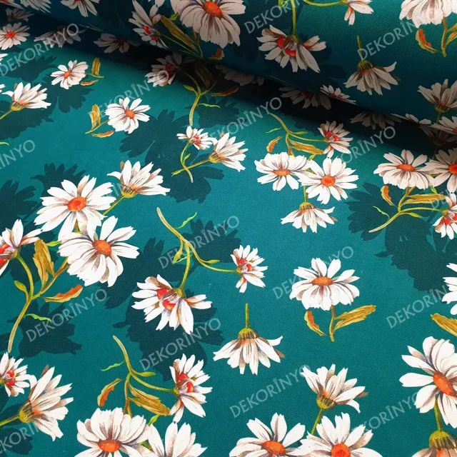 Mayıs Papatyaları Desenli Döşemelik Kumaş