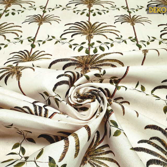 Dekoratif Palmiyeler Desenli Döşemelik Kumaş