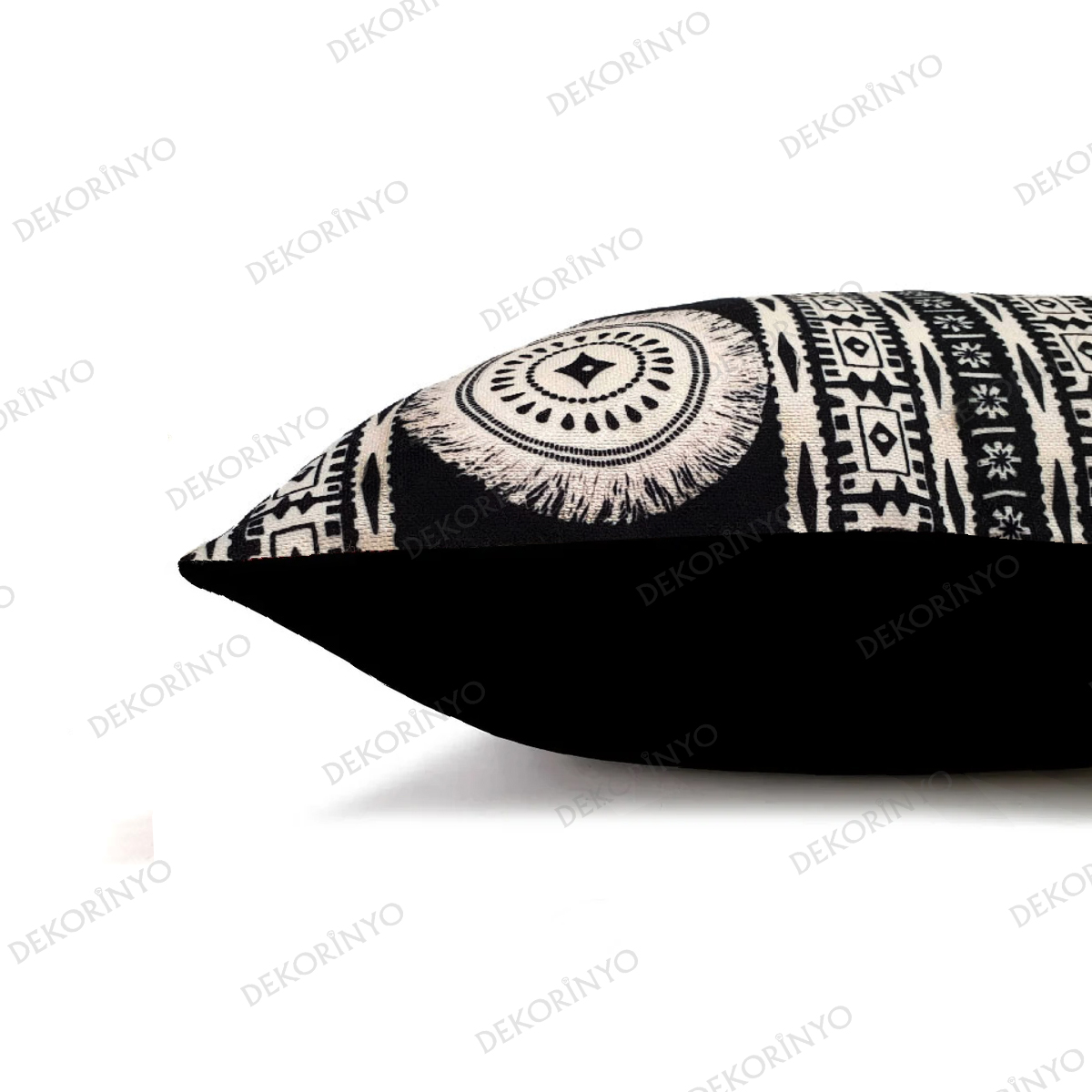 Püskül Görünümlü Bohem Dikdörtgen Kırlent