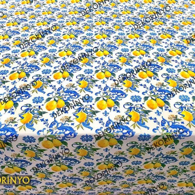 Barok Damask Motifli Limon Desenli Kumaş