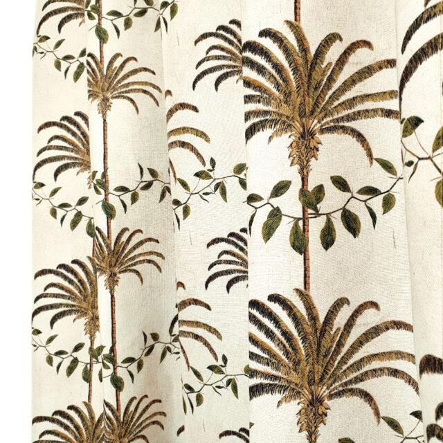 Dekoratif Palmiyeler Desenli Fon Perde