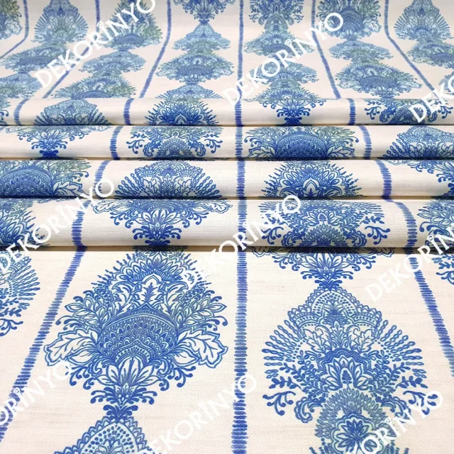 Oryantal Damask Desenli Döşemelik Kumaş