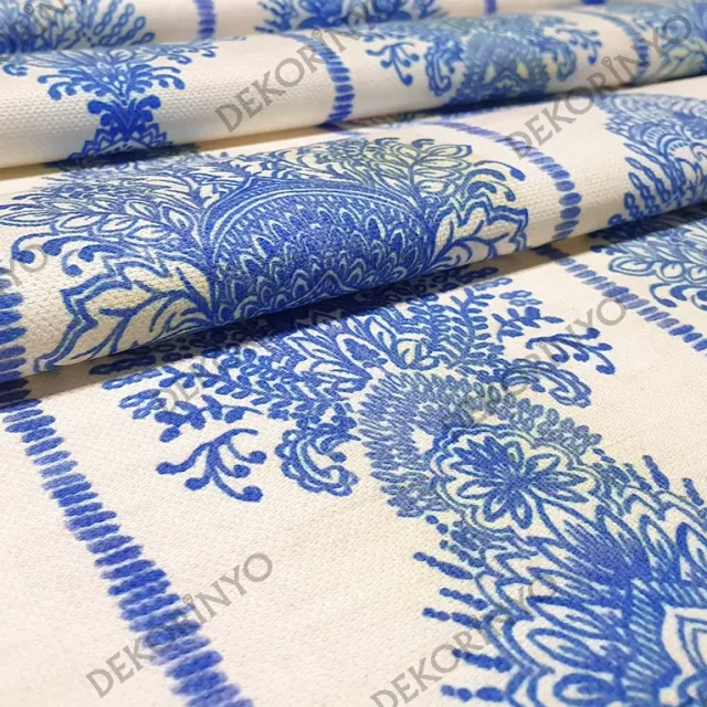 Oryantal Damask Desenli Döşemelik Kumaş