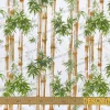 Bambu Ağaçları ve Yapraklar Desenli Kumaş