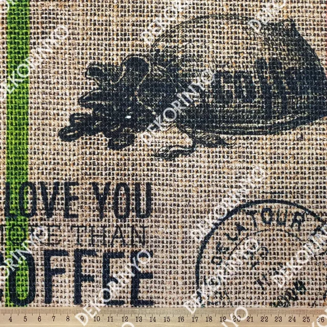 Coffee Damgalı Jüt Efektli Kumaş