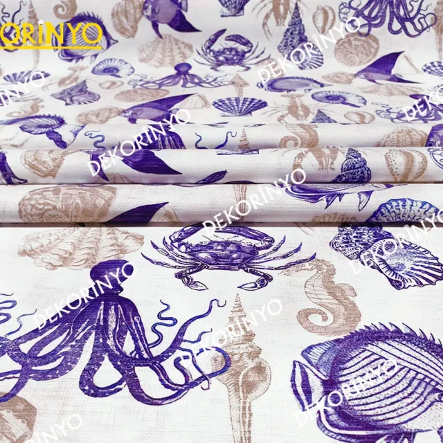 Sualtı Dünyası Temalı Döşemelik Kumaş