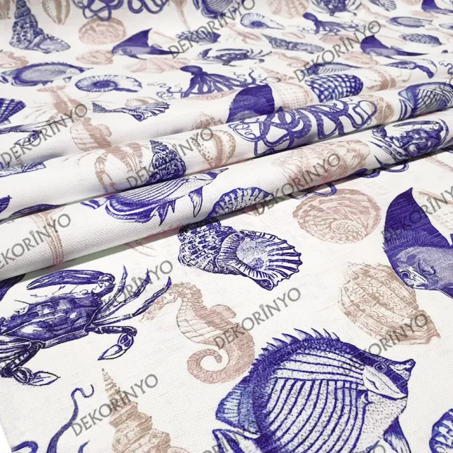 Sualtı Dünyası Temalı Döşemelik Kumaş