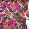 Eskitme Efektli Kilim Motifli Kumaş