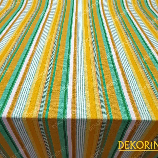 Sarı Yeşil Çizgili Kumaş