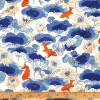 Japon Balığı Desenli Döşemelik Kumaş