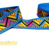 Renkli Zigzag Motifli 4 cm Kolon Şerit