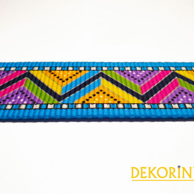 Renkli Zigzag Motifli 4 cm Kolon Şerit