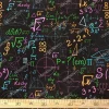 Matematik Sembol ve Formülleri Desenli Kumaş