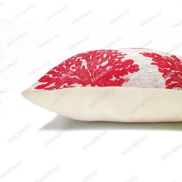 Nar Çiçeği Mercan Desenli Kırlent